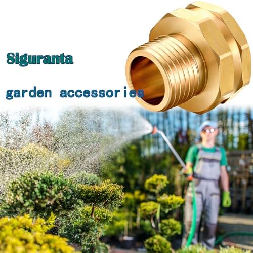 SIGURANTA Garden Hose Connector Adapter,3/4" GHT female and 1/2" NPT male Connectors, Brass Repair Fittings, for female Hose to male Hose (10 Pack) - Image 6