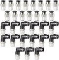 TAILONZ PNEUMATIC Elbow and Straight Combination 1/4 Inch Tube OD x 1/4 Inch NPT Thread Push to Connect Fittings PC-1/4-N2+PL-1/4-N2(Pack of 30) by TAILONZPNEUMATIC
