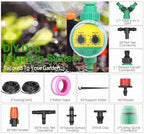 Garden Watering Kit Garden Irrigation Kit Plant Watering 40m DIY Drip Irrigation System with Water Control Nozzles Drippers Faucet Connectors for Lawn Patio Greenhouse (30m Tube & Timer) - Image 5