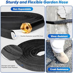 Garden Hose 100ft Lightweight, Non-Expanding, Leak-Proof Metal Connector, No-Knot No-Tangle, Easy to Store and Carry, Wear-Resistant, 3/4GHT Flexible Water Hose for Yard, Outdoor (Black) - Image 2