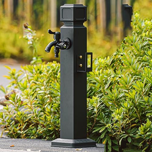 Freestanding Garden Water Column Outdoor Water Column Floor Mounted Faucet Outdoor Water Pipe,Aluminum Vertical Garden Water Column - Outdoor Hose Holder with Double Faucet, Decorative Frost by Unknown