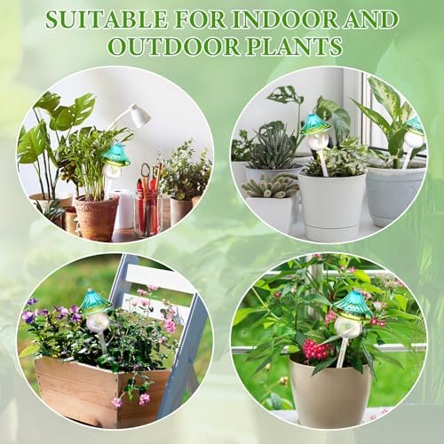 4 Pack Self Watering Globes for Plants, Automatic Plant Watering Bulbs with Mushroom Design, 11 oz Large Gradient Color Glass Plant Waterer Stakes for Indoor and Outdoor Plants, Vacation and Travel - Image 7