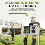 2 Zone Sprinkler Timer, Programmable Digital Water Timer with Rain Delay, Waterproof, Automatic and Manual Irrigation Controller for Garden Hose, Lawn, Yard - Image 5