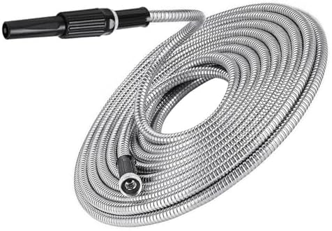 304 Stainless Steel Garden Hose 100FT Upgraded Metal Expandable Hoses by YSMN