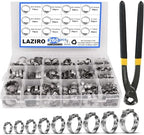 260 PCS 12 Sizes Single Ear Hose Clamps, 5.3-33.1mm 304 Stainless Steel Crimp Hose Clamp Assortment Kit with Ear Clamp Pincer, Cinch Rings Crimp Pinch Tools for Securing Pipe Hoses Automotive Use by Unknown