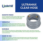 Underhill UltraMax Commercial Garden Water Hose, Heavy-Duty, Flexible, Anti-Kink, Non-Conductive, 600 psi, H75-125C, ¾ Inch x 125 ft, Clear - Image 3