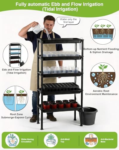 RooTrimmer 5-Tier Hydroponics Growing System with Grow Lights & Pump - Image 4