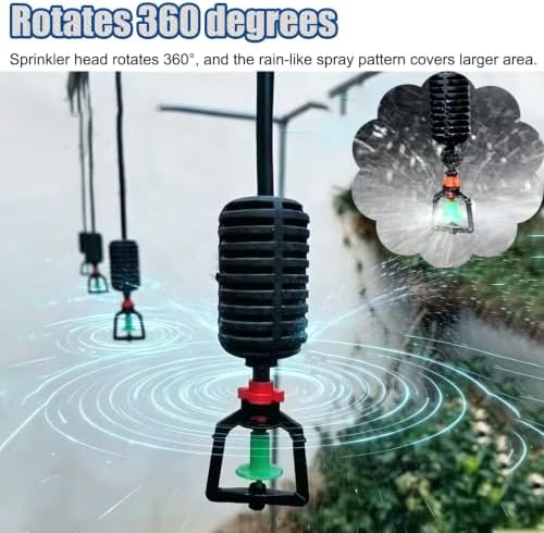 Drip Irrigation Kit for Garden and Raised Beds, Outdoor Water Mister Spray System for Plant Watering, Cooling, Dust Suppression, Easy Installation, Efficient Watering Solution - Image 3
