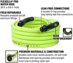 Flexzilla Pro Water Hose with Reusable Fittings, 5/8 in. x 50 ft., Heavy Duty, Lightweight, ZillaGreen - HFZWP550-E - Image 3