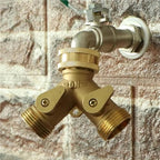 Brass 3/4" Garden Hose Splitter 2-Way Ball Valve Tap Y-Type Watering Connector for Home Outdoor Faucet Tubeing Adapter - Image 4