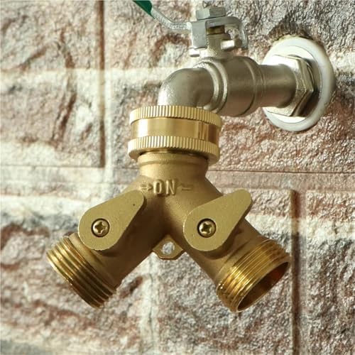 Brass 3/4" Garden Hose Splitter 2-Way Ball Valve Tap Y-Type Watering Connector for Home Outdoor Faucet Tubeing Adapter - Image 4