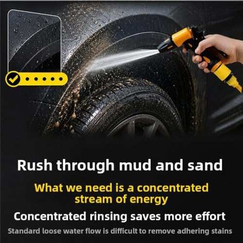 Retractable Coil Garden Hose with Rotating Spray Nozzle for Car Wash Patio - Image 4