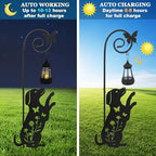 2 Pack Solar Cat Dog Lantern Garden Stakes 28.7in Metal Night Light - Image 3