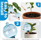 6 Pack Self Watering Globes 17oz Large Plant Watering Globes Top Fill, Self Water Planter Insert Indoor/Outdoor Plastic Water Bulbs Slow Release Terracotta for Plants, Blue - Image 3