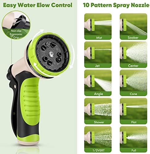 Unywarse Garden Hose 175FT Metal Water Hose with 10 Function Nozzle No-Kink - Image 6