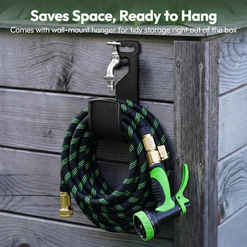 E& P Garden Hose 100ft, Non-Expanding Water Hose with 10-Function Nozzle - Image 7