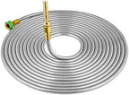 SKYWARD 50ft Stainless Steel Garden Hose, Brass Nozzle,Leakproof,Kink Free by Skyward