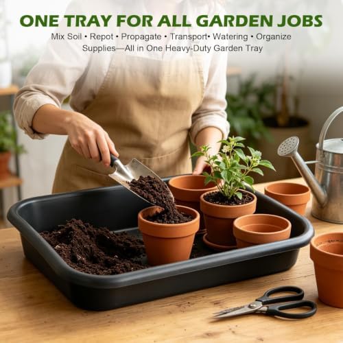 5 Pack Plant Potting Trays -23"x16.5"x4.3" Multifunctional Garden Tidy Tray - Image 2