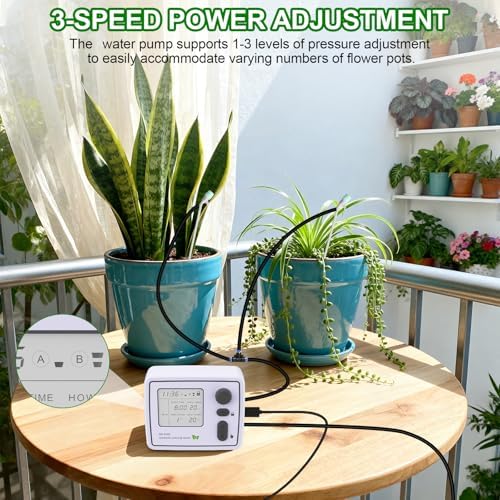 BZONE Dual Channel Automatic Watering System, Timer Drip Irrigation Kit - Image 4