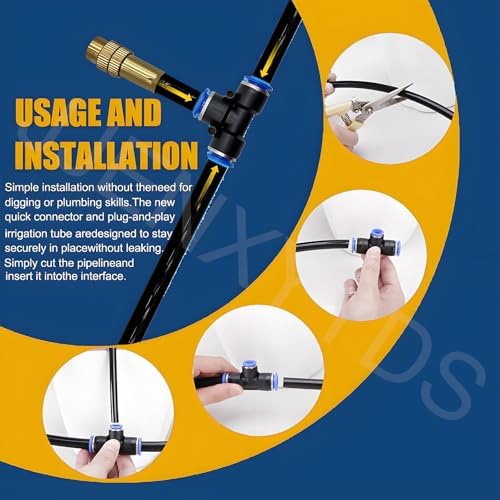 Garden Watering for Raised Beds,Adjustable Bendable Nozzle Copper Sprayer,with Smart Irrigation Controller,for Outdoor Plants, for Garden, Yard, Lawn, Greenhouse (20M/65.6FT+Controller) - Image 5