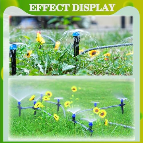 115FT Drip Irrigation Kit,24pcs 1/4 inch Tandem atomizing Nozzle,Quick-Connect Automatic Drip Irrigation System,Suitable for Watering Plants in Flowerpot Elevated Bed. - Image 6