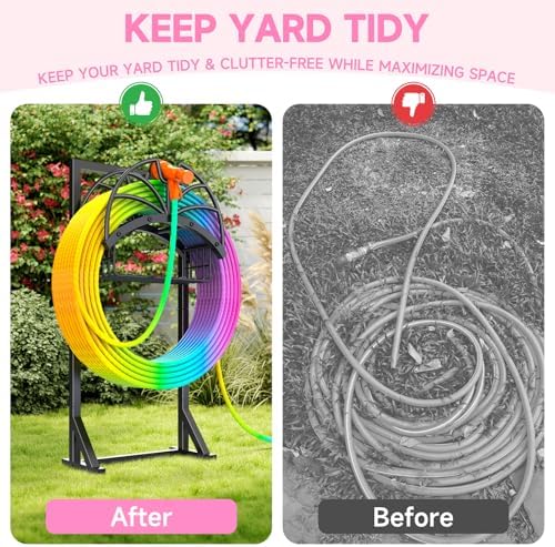 Garden Water Hose Holder Freestanding with Storage Basket for Outside - Image 5