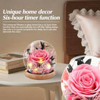 Casaido Preserved Roses Flowers for Delivery, Mothers Day Rose Gifts for Her, Pink Forever Flores in Glass Dome for Women Mom Wife Girlfriend, Anniversary Birthday Gift for Vanlentines Day Christmas - Image 3