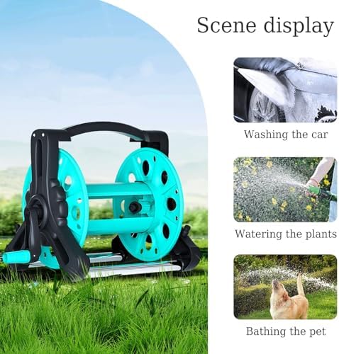 Portable Hose Reels for Outside, Water Hose Retractor with Twisting Handle for Plants Lawn Farm Patio Watering, Floor Mounted Garden Tool - Image 7