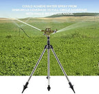 Gavigain Sprinkler on Tripod Base, Metal Pulsating Telescoping Sprinkler with Stakes, 1/2" Connector & Extension Legs for Lawn Yard Garden - Image 4