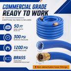 Sivak 1" x 50 ft Commercial Garden Hose 1200psi Burst Lightweight Flexible - Image 2