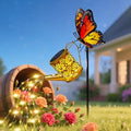 Solar Watering Can Lights Butterfly Hook Outdoor Garden Decor by yeuago