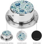 Mechanical Kitchen Timers for Cooking,Blue Plant Pattern Printed 60 Minute Magnetic Countdown Timer,Cute Cooking Timers with Alarm,Stainless Steel Time Timer Manual No Batteries Required - Image 3