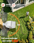 5/8 inch 100ft Retractable Garden Hose Reel with Any-Length Lock Slow Auto Rewind Heavy Duty Hose Reel With 9-Pattern Nozzle 180° Swivel Bracket UV Resistant Wall Mounted Hose Reel for Outside - Image 5