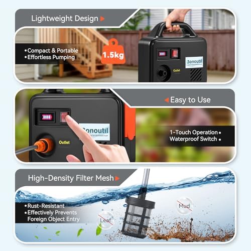 21V Battery Powered Water Pump 240GPH Cordless Water Transfer Pump - Image 5