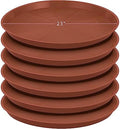 Eccliy 6 Pack Plastic Plant Saucer, Round, 23 Inch, Terracotta by Eccliy