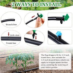 Drip Emitter 150 Pcs 4/7mm Adjustable Micro Drip Sprinkler Emitter Garden Flag Irrigation Drippers for Yard Greenhouse Watering System(4L Black) - Image 7