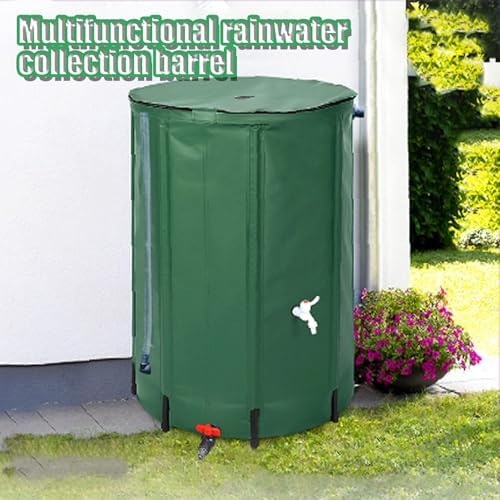 Folding Rainwater Collection Barrel with Filter and Spigot, Portable Water Storage System for Garden and Patio Use - Image 3