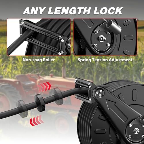 SILVEL 3/4" Diesel Fuel Hose Reel 65 ft Retractable Spring Rewind - Image 4