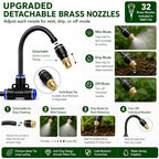 100FT 5/16" Garden Watering Kit with 32 Brass Nozzles & Y Splitter - Image 3