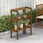 Furinno TIOMAN Plant Shelf, 3-Tier Plant Stand, Display Shelf, for Multiple Pot, Easy Toolless Assembly, Patio, Balcony, Garden, Natural - Image 2