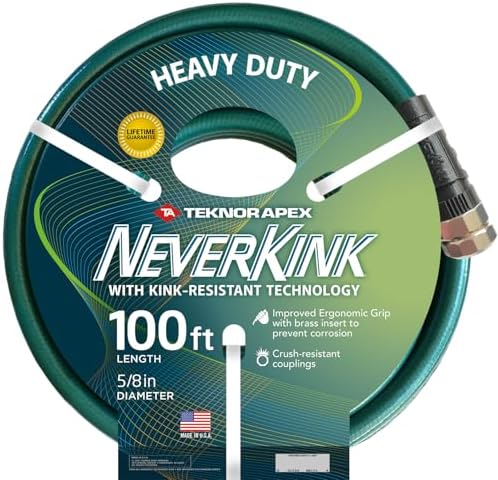 Neverkink 5/8" x 100' Heavy Duty Durable Kink Free Garden Hose by TeknorApex