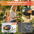 Ayleid Retractable Rubber Hybrid Garden Hose Reel, 5/8"x100ft Wall Mount - Image 2