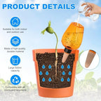 M METERXITY 3-Pack Plant Self Watering Globes, 5.1 oz Plastic Rose Water Bulbs Top Fill for Indoor/Outdoor Plants, Self Watering Spikes Slow Release Terracotta [Orange] - Image 2