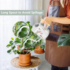 Watering Can Indoor Plants, 35oz Small Stainless Steel Metal Watering Can Modern Decorative Watering Pot with Long Spout for Indoor House Plant Bonsai Garden Flowers (White 1) - Image 2