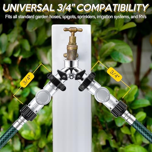 2 Pack 2-Way Garden Hose Splitter with Swivel Connector, 3/4" GHT - Image 7