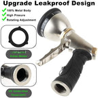 Heavy duty metal garden hose sprayer nozzles, 9 types of high pressure manual sprays, zinc alloy body, 3/4" standard connector, soft rubber grip - Image 6