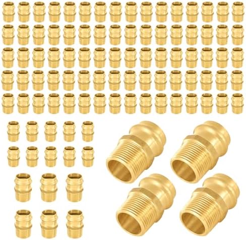 100-Pack Niikappu 1" Copper Press X 1" Male NPT Adapter, Brass Press Fitting Adapter Connector for Copper and Pex Tube by Unknown