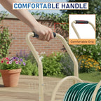 FDW Garden Hose Reel Cart, Water Hose Cart with 4 Wheels, Hold Up to 300 ft of 5/8’’ Hose，Heavy Duty Powder-Coated Steel Planting with Storage Basket, for Garden, Yard and Lawn - Image 6