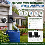2 Pack Rain Barrel Diverter Kit for 2x3 & 3x4 Inch Downspouts(Black) - Image 2