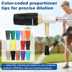 40 FT High-Reach Adjustable Pressure Washer Nozzle Kit - Downstream Injector w/ 1/4" Quick Connect, 4-4.5 GPM / 2500-4000 PSI, 15 FT Hose for Siding, Driveways & More - Image 5